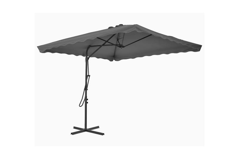 Udendørs Parasol Med Stålstang 250 X 250 Cm Antracitgrå - Grå - Havemøbler - Solafskærmning - Parasoller