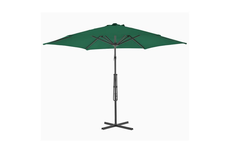 Udendørs Parasol Med Stålstang 300 Cm Grøn - Grøn - Havemøbler - Solafskærmning - Parasoller