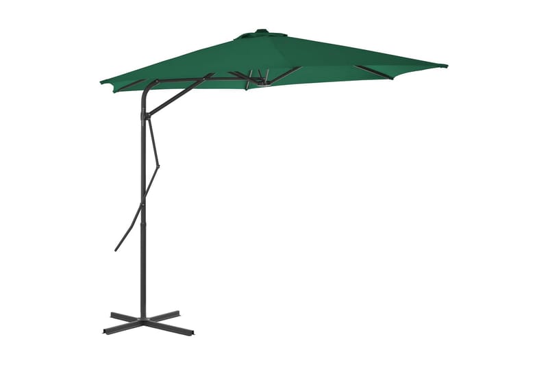 Udendørs Parasol Med Stålstang 300 Cm Grøn - Grøn - Havemøbler - Solafskærmning - Parasoller