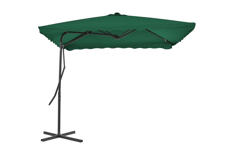 Udendørs Parasol Med Stålstang 250 X 250 Cm Grøn - Grøn - Havemøbler - Solafskærmning - Parasoller