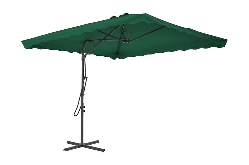 Udendørs Parasol Med Stålstang 250 X 250 Cm Grøn - Grøn - Havemøbler - Solafskærmning - Parasoller