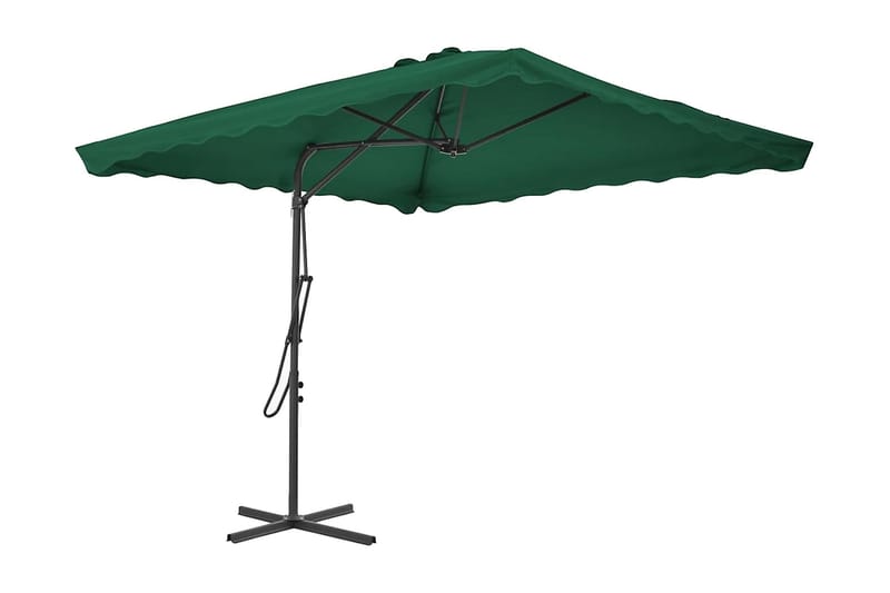 Udendørs Parasol Med Stålstang 250 X 250 Cm Grøn - Grøn - Parasoller