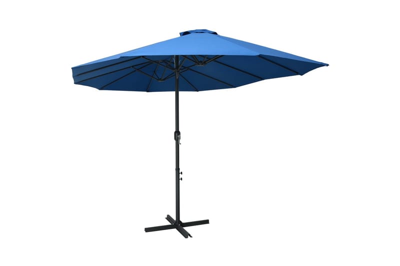 udendørs parasol med aluminiumsstang 460 x 270 cm blå - Blå - Havemøbler - Solafskærmning - Parasoller