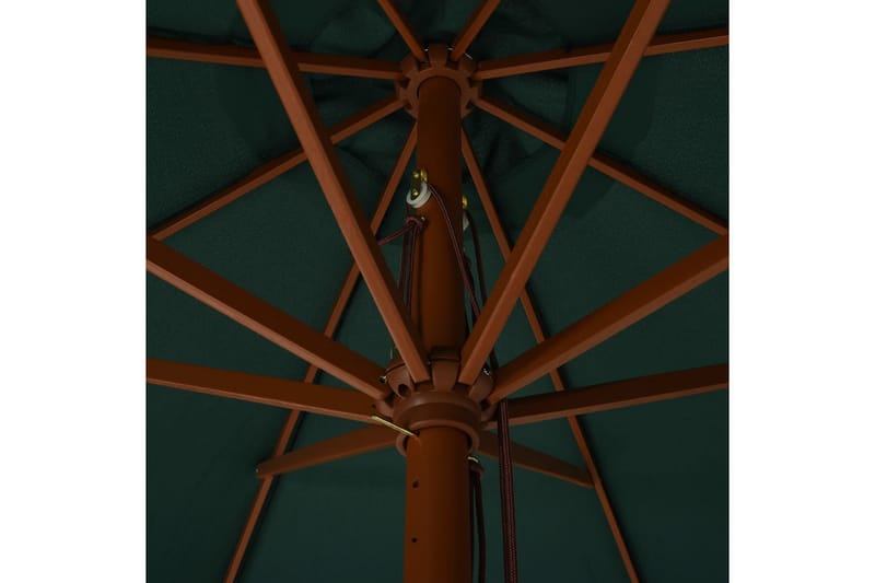 udendørs parasol med træstang 330 cm grøn - Grøn - Parasoller
