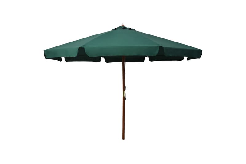 udendørs parasol med træstang 330 cm grøn - Grøn - Parasoller