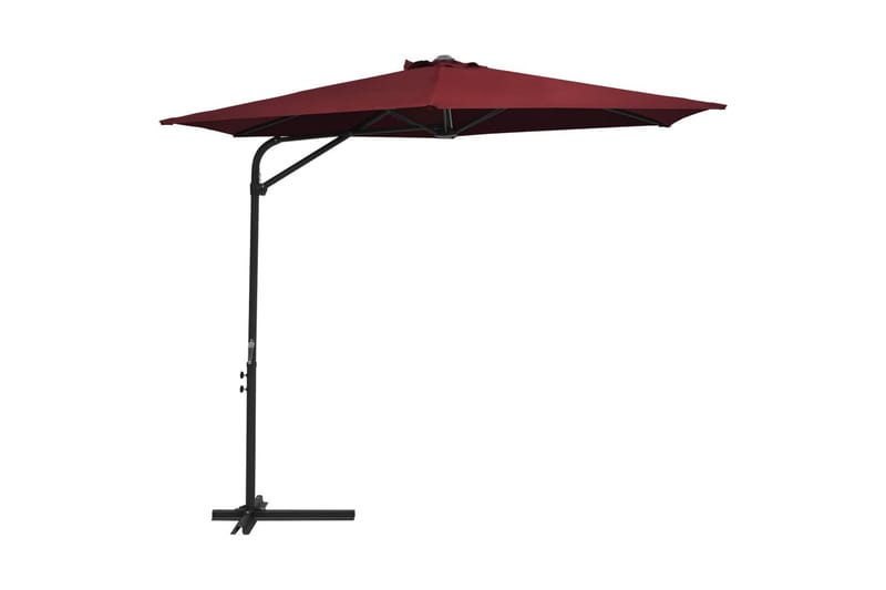 udendørs parasol med stålstang 300 cm bordeauxrød - Rød - Havemøbler - Solafskærmning - Parasoller