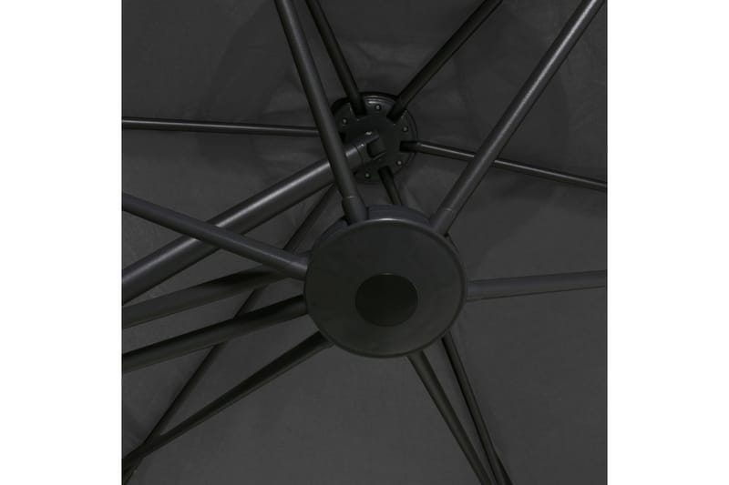 udendørs parasol med stålstang 300 x 250 cm antracitgrå - Grå - Parasoller