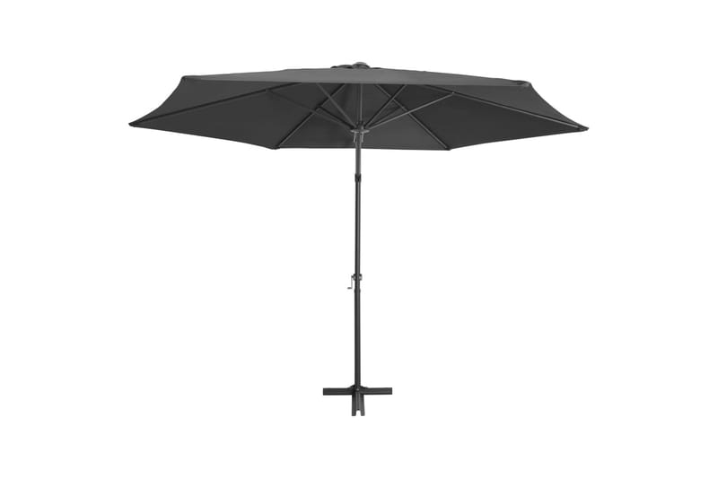 udendørs parasol med stålstang 300 x 250 cm antracitgrå - Grå - Parasoller