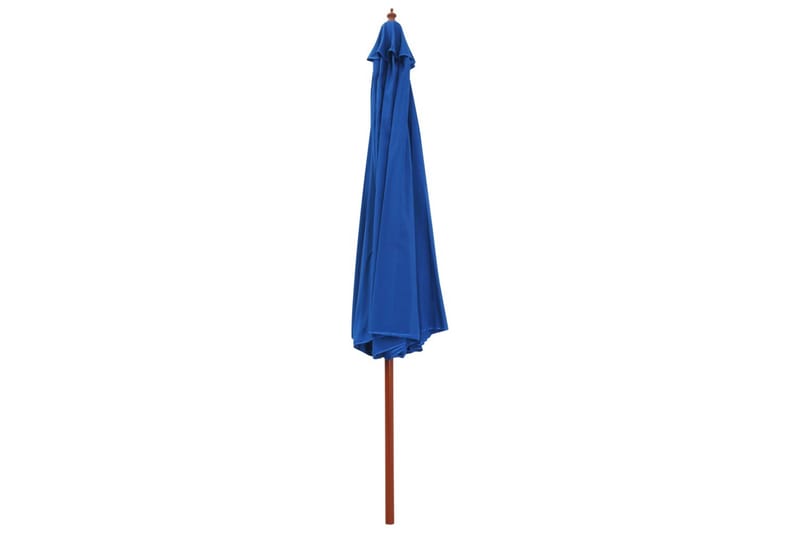 udendørs parasol med træstang 350 cm blå - Blå - Parasoller