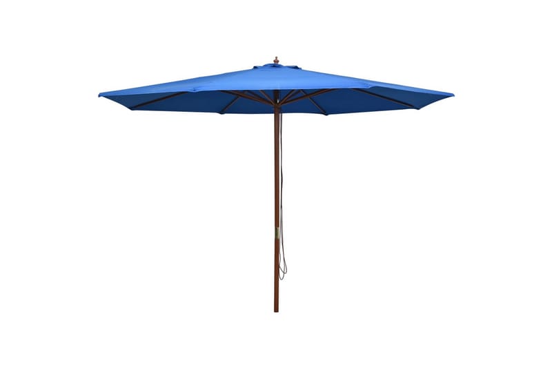 udendørs parasol med træstang 350 cm blå - Blå - Havemøbler - Solafskærmning - Parasoller