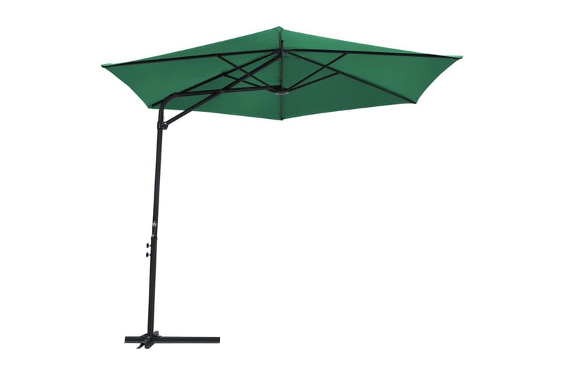 udendørs parasol med stålstang 300 cm grøn - Grøn - Parasoller