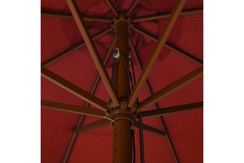 udendørs parasol med træstang 330 cm terracottafarvet - Brun - Parasoller