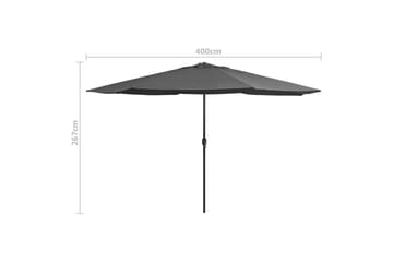 Udendørs Parasol Med Metalstang 400 cm Antracitgrå - Grå - Havemøbler - Solafskærmning - Parasoller