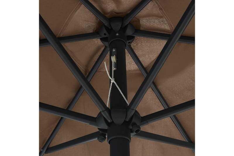 Udendørs Parasol Med Aluminiumsstang 270x246 cm Gråbrun - Brun - Parasoller