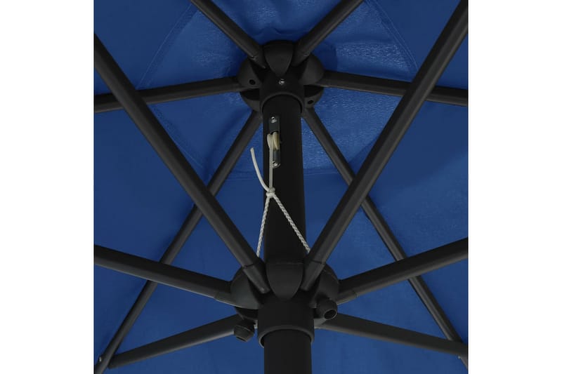 Udendørs Parasol Med Led-Lys Og Aluminiumsstang 270 cm Azurb - Blå - Havemøbler - Solafskærmning - Parasoller