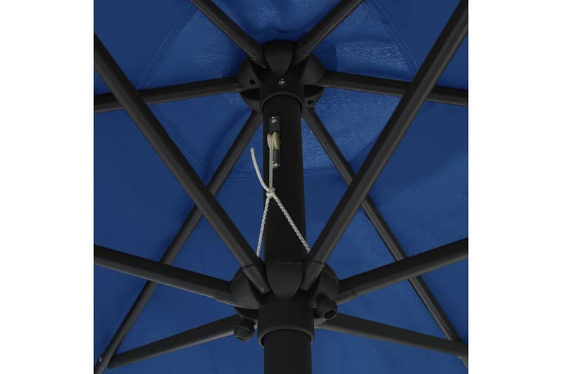 Udendørs Parasol Med Led-Lys Og Aluminiumsstang 270 cm Azurb - Blå - Parasoller