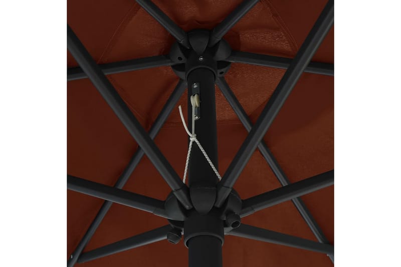 Udendørs Parasol Med Led-Lys Og Aluminiumsstang 270 cm Terra - Rød - Parasoller