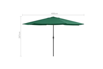 Udendørs Parasol Med Metalstang 400 cm Grøn - Grøn - Havemøbler - Solafskærmning - Parasoller