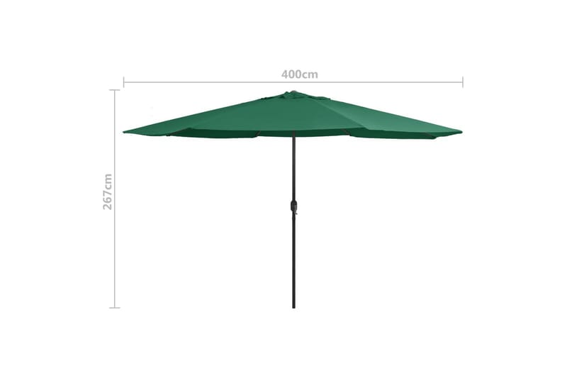 Udendørs Parasol Med Metalstang 400 cm Grøn - Grøn - Havemøbler - Solafskærmning - Parasoller