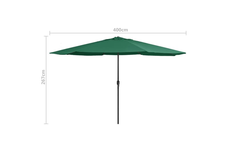 Udendørs Parasol Med Metalstang 400 cm Grøn - Grøn - Parasoller