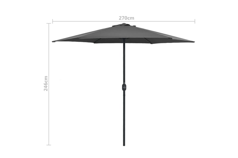 Udendørs Parasol Med Aluminiumsstang 270x246 cm Antracitgrå - Grå - Parasoller