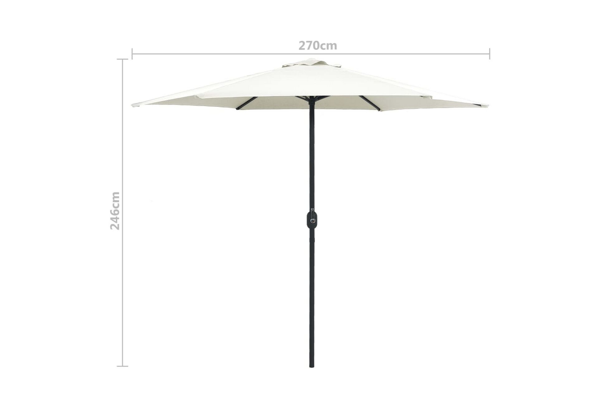 Udendørs Parasol Med Aluminiumsstang 270x246 cm Sandhvid - Hvid - Havemøbler - Solafskærmning - Parasoller