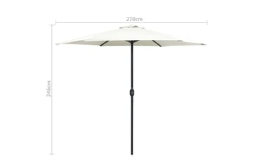 Udendørs Parasol Med Aluminiumsstang 270x246 cm Sandhvid - Hvid - Havemøbler - Solafskærmning - Parasoller