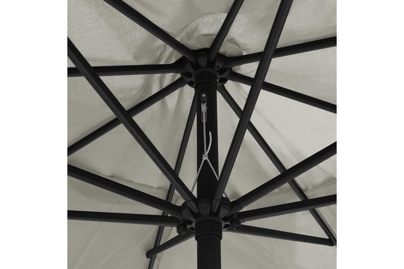 Udendørs Parasol Med Metalstang 400 cm Sandhvid - Hvid - Havemøbler - Solafskærmning - Parasoller