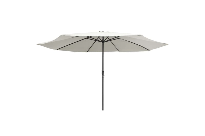 Udendørs Parasol Med Metalstang 400 cm Sandhvid - Hvid - Havemøbler - Solafskærmning - Parasoller