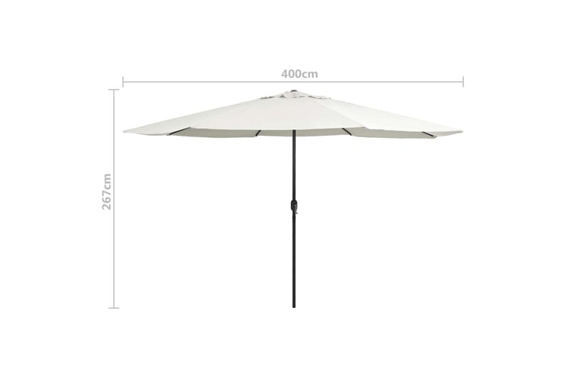 Udendørs Parasol Med Metalstang 400 cm Sandhvid - Hvid - Havemøbler - Solafskærmning - Parasoller