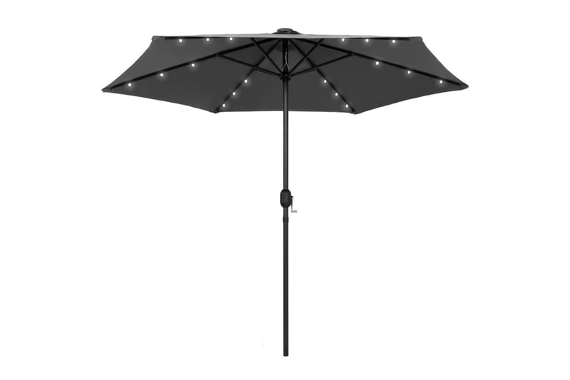 Udendørs Parasol Med Led-Lys Og Aluminiumsstang 270cm - Grå - Parasoller