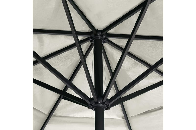 Udendørs Parasol Med Aluminiumsstang 600 cm Sandfarvet - Hvid - Parasoller