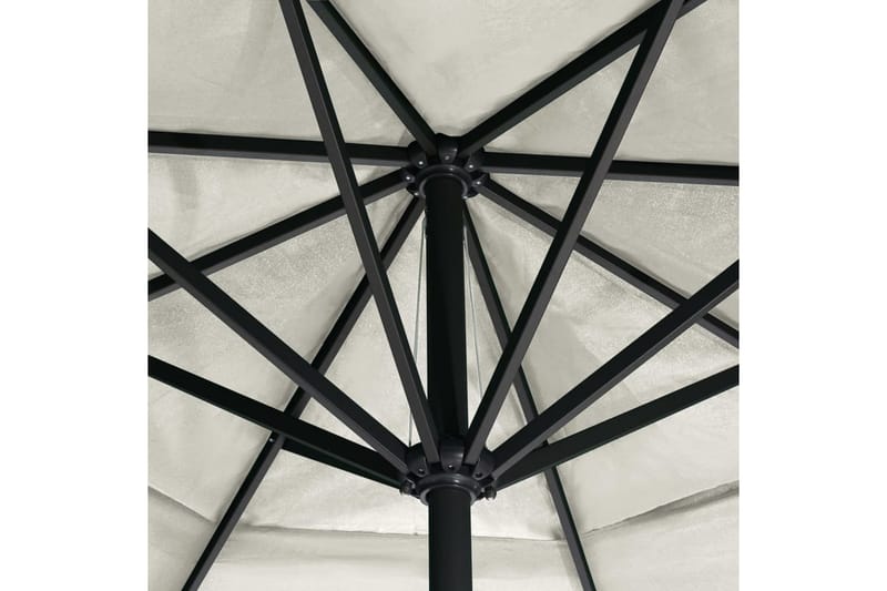 Udendørs Parasol Med Aluminiumsstang 600 cm Sandfarvet - Hvid - Havemøbler - Solafskærmning - Parasoller