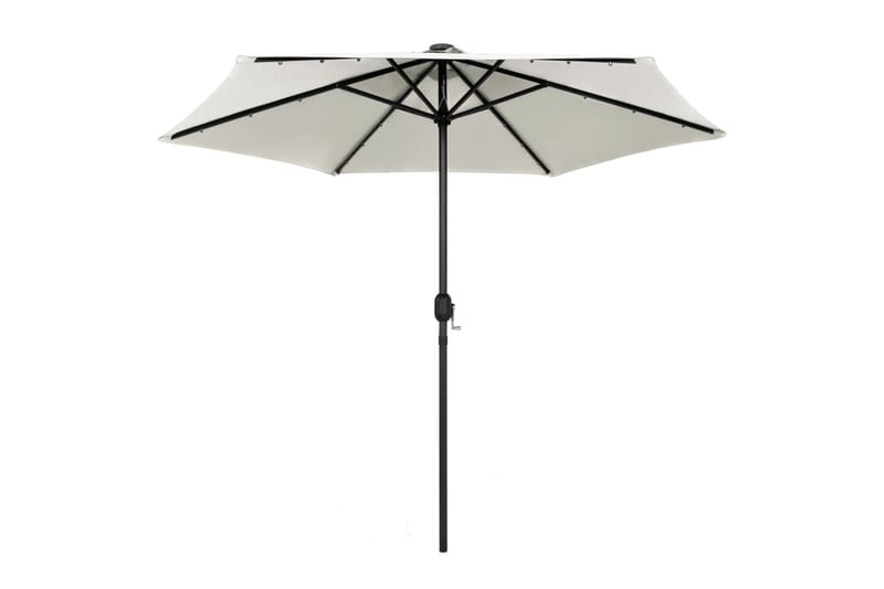 Udendørs Parasol Med Led-Lys Og Aluminiumsstang 270 cm Sandh - Hvid - Havemøbler - Solafskærmning - Parasoller