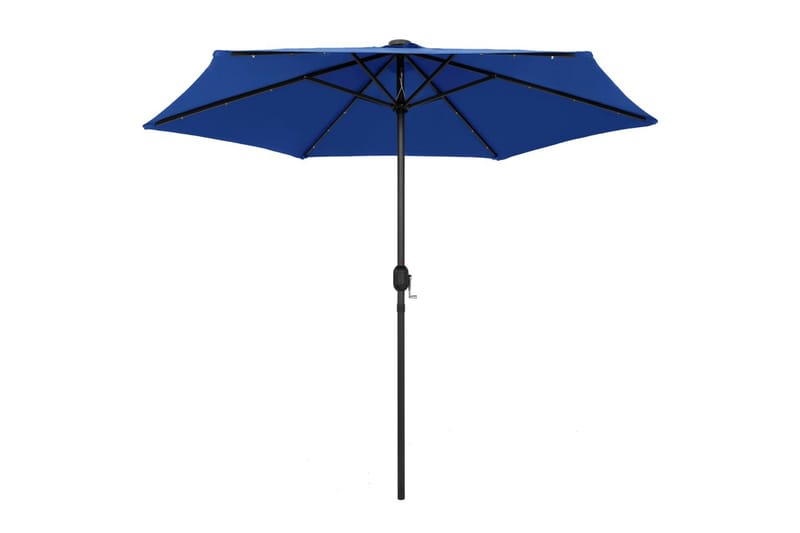 Udendørs Parasol Med Led-Lys Og Aluminiumsstang 270 cm Azurb - Blå - Havemøbler - Solafskærmning - Parasoller