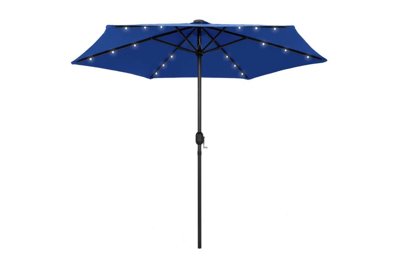 Udendørs Parasol Med Led-Lys Og Aluminiumsstang 270 cm Azurb - Blå - Parasoller