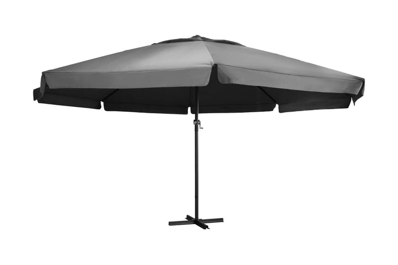 Udendørs Parasol Med Aluminiumsstang 600 cm Antracitgrå - Grå - Parasoller