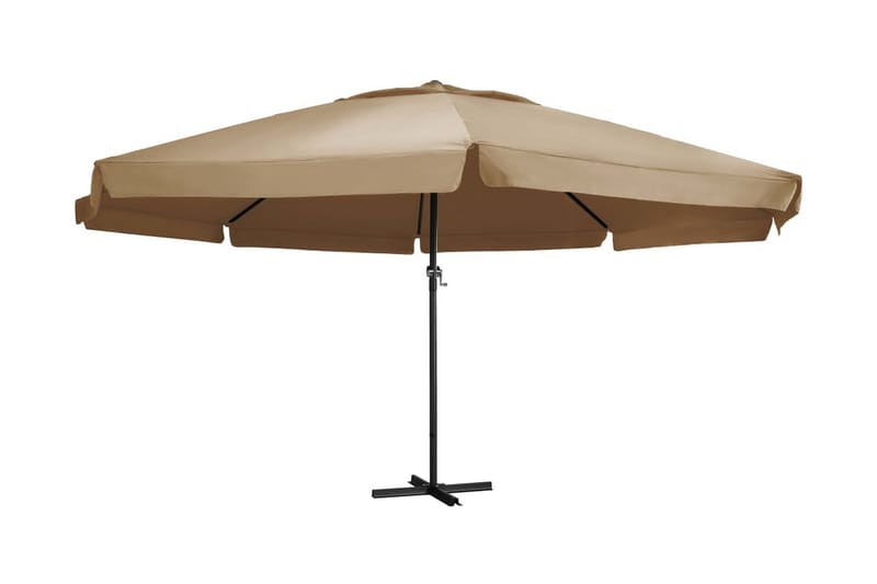 Udendørs Parasol Med Aluminiumsstang 600 cm Gråbrun - Brun - Parasoller