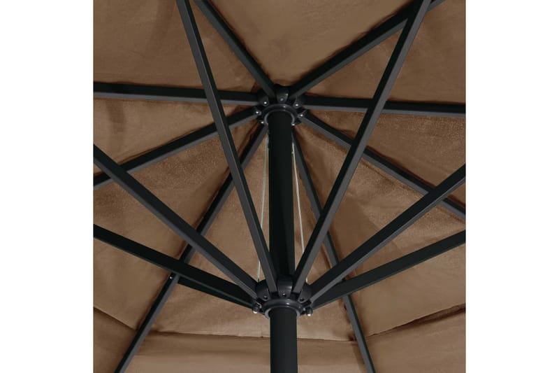 Udendørs Parasol Med Aluminiumsstang 600 cm Gråbrun - Brun - Parasoller