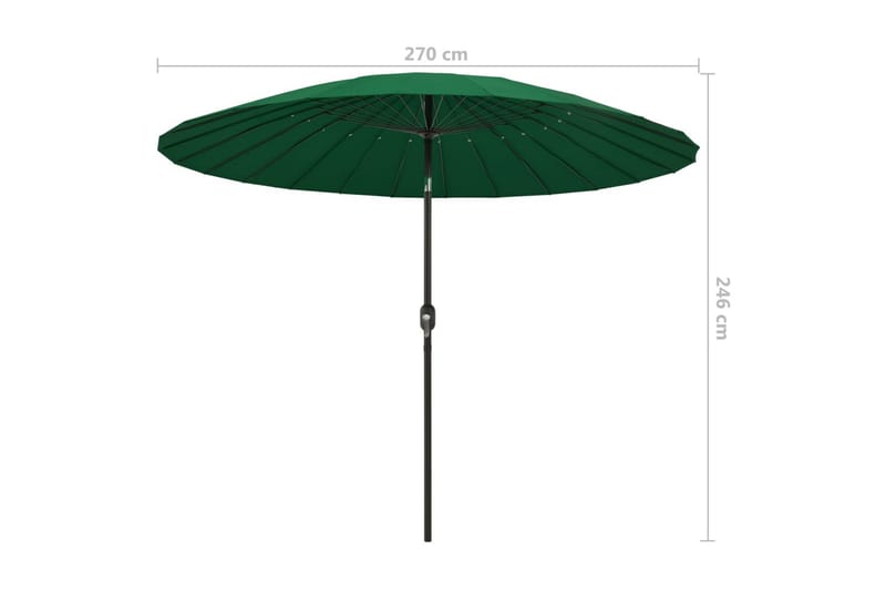 Udendørs Parasol med Aluminiumsstang 270 cm Grøn - Grøn - Parasoller