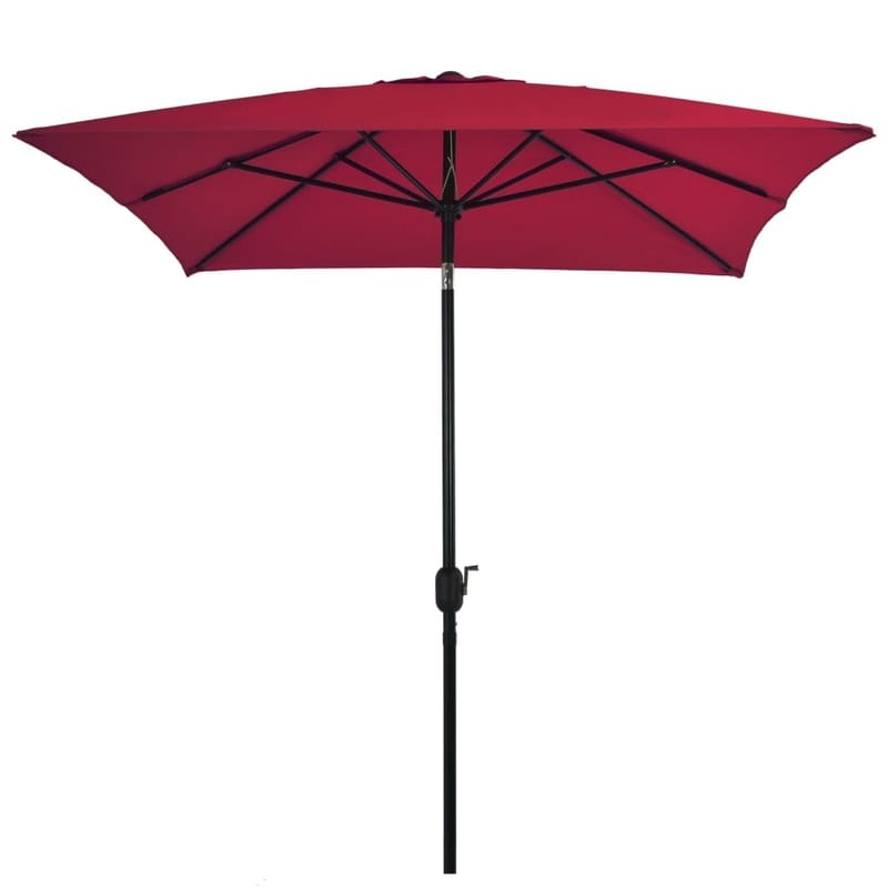 Udendørs Parasol Med Metalstang 300 X 200 Cm Bordeauxrød - Rød - Havemøbler - Solafskærmning - Parasoller