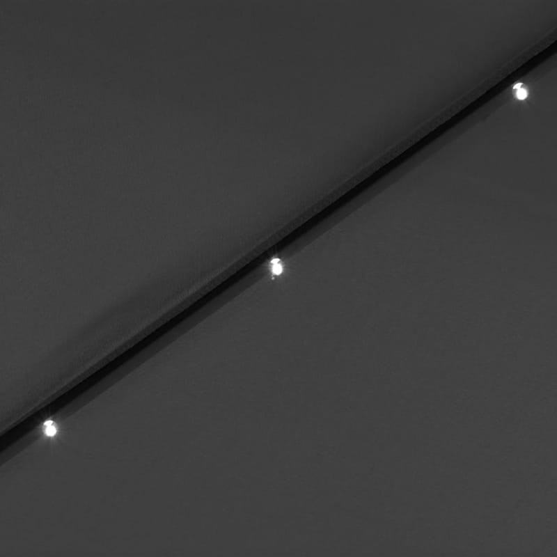Udendørs Parasol Med Led-Lys Og Stålstang 300 Cm Antracitgrå - Grå - Havemøbler - Solafskærmning - Parasoller