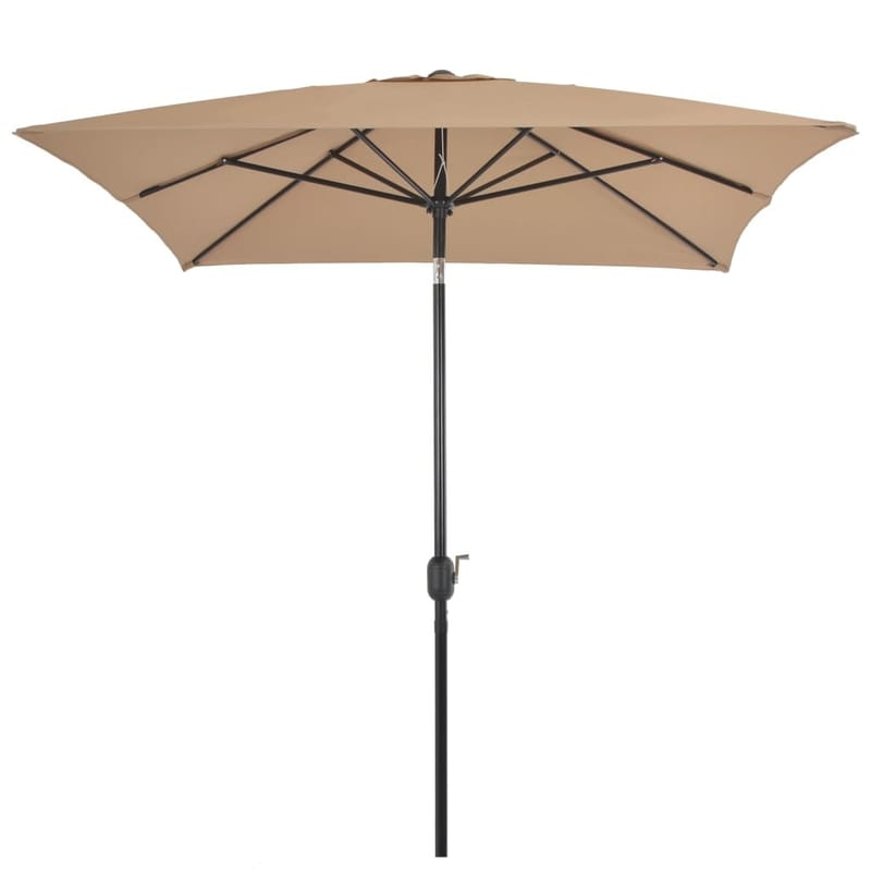 Udendørs Parasol Med Metalstang 300 X 200 Cm Gråbrun - Brun - Havemøbler - Solafskærmning - Parasoller