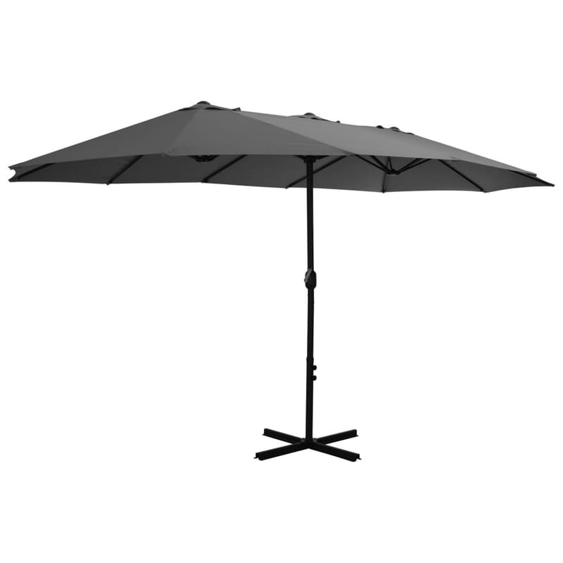 Udendørs Parasol m Aluminiumsstang 460 X 270 Cm Antracit - Grå - Havemøbler - Solafskærmning - Parasoller