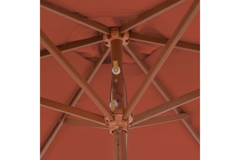 Udendørs Parasol Med Træstang 270 Cm Terracottafarvet - Orange - Havemøbler - Solafskærmning - Parasoller