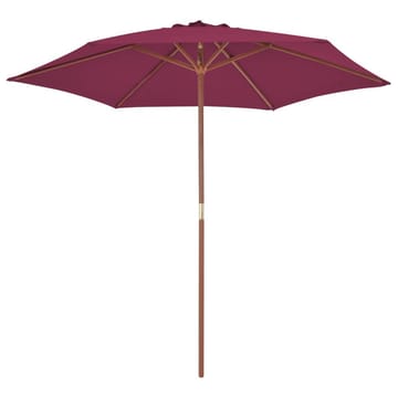 Udendørs Parasol Med Træstang 270 Cm Bordeauxrød - Rød - Havemøbler - Solafskærmning - Parasoller