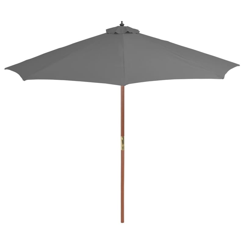 Udendørs Parasol Med Træstang 300 Cm Antracitgrå - Grå - Havemøbler - Solafskærmning - Parasoller