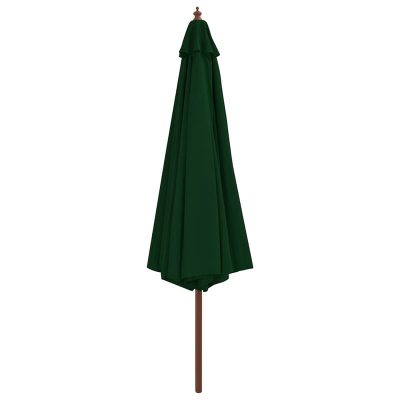 Udendørs Parasol Med Træstang 350 Cm Grøn - Grøn - Havemøbler - Solafskærmning - Parasoller
