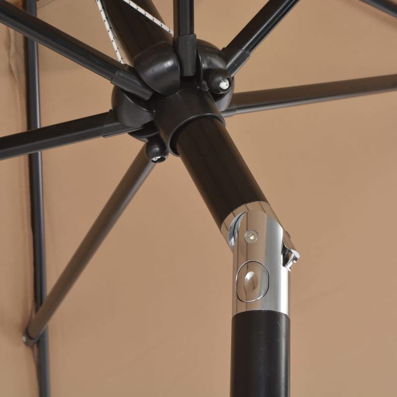 Udendørs Parasol Med Metalstang 300 Cm Gråbrun - Brun - Havemøbler - Solafskærmning - Parasoller