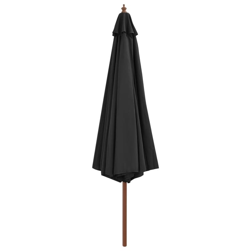 Udendørs Parasol Med Træstang 350 Cm Antracitgrå - Grå - Havemøbler - Solafskærmning - Parasoller